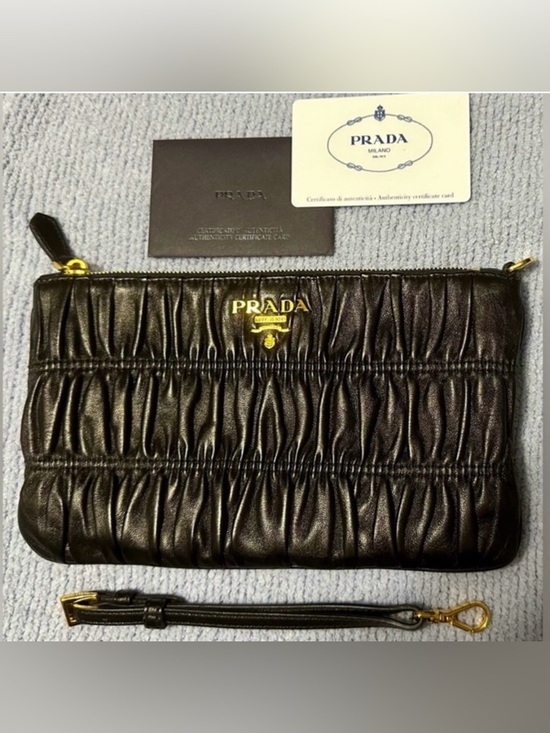 Prada Handbags - 👜SOLD👛PRADA Authentic Nappa Black Leather Wristlet